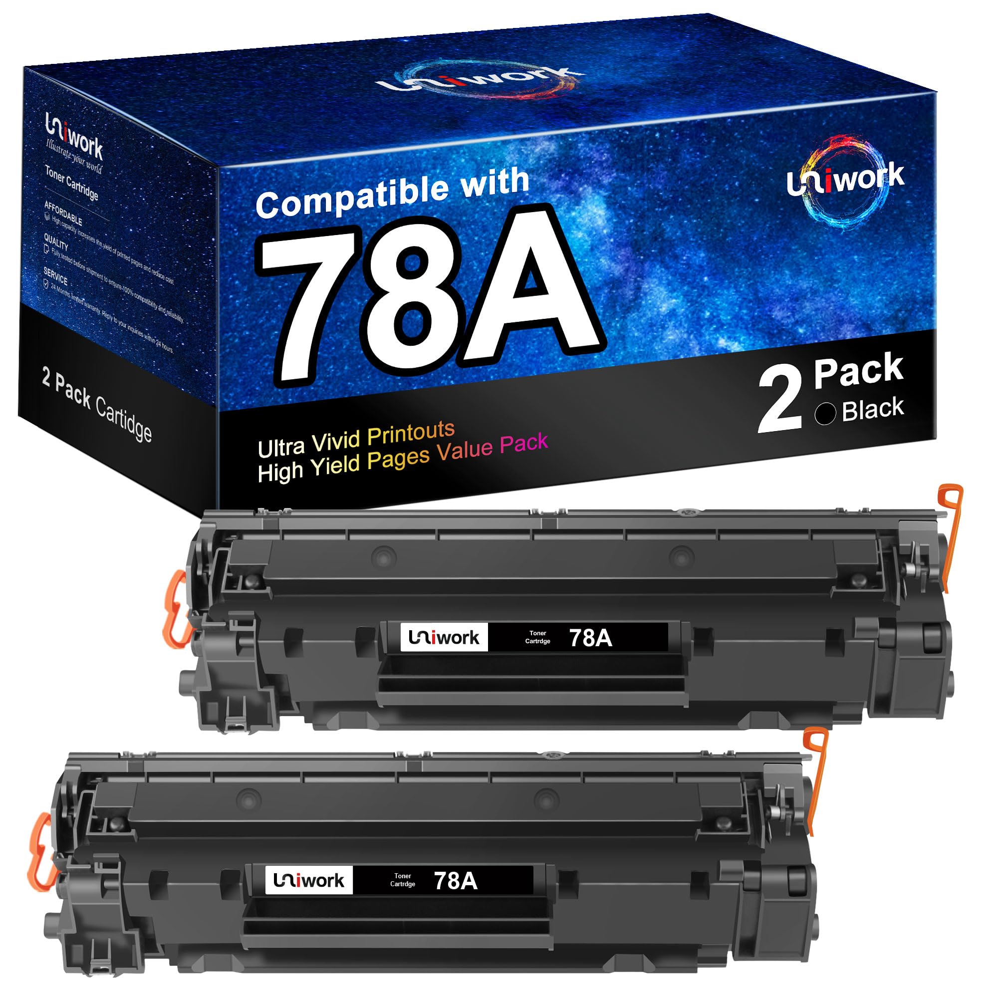 HP LaserJet 78A トナーカートリッジ 黒 Amazon.com: Uniwork 78A Black Toner Cartridges (2-Pack